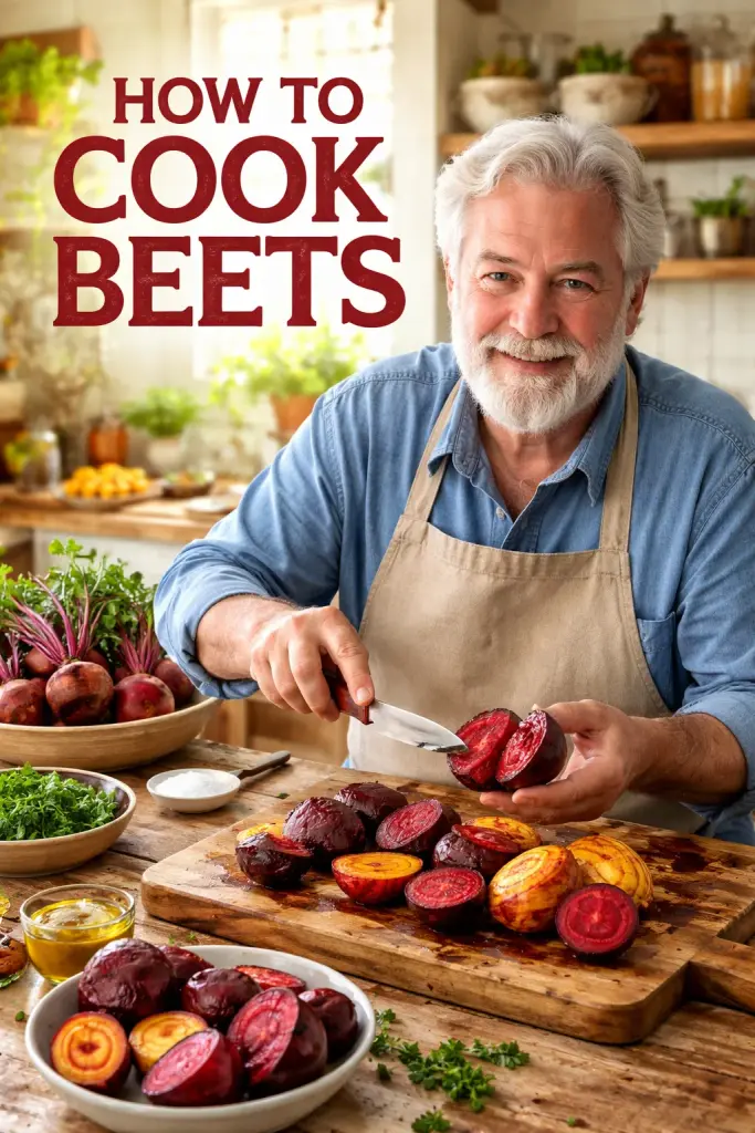 Chef Demonstrating Beet Preparation Skills Curtiss Cook
