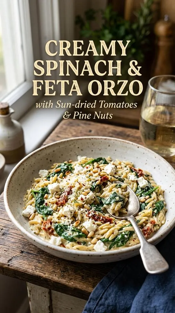 Creamy Spinach And Feta Orzo