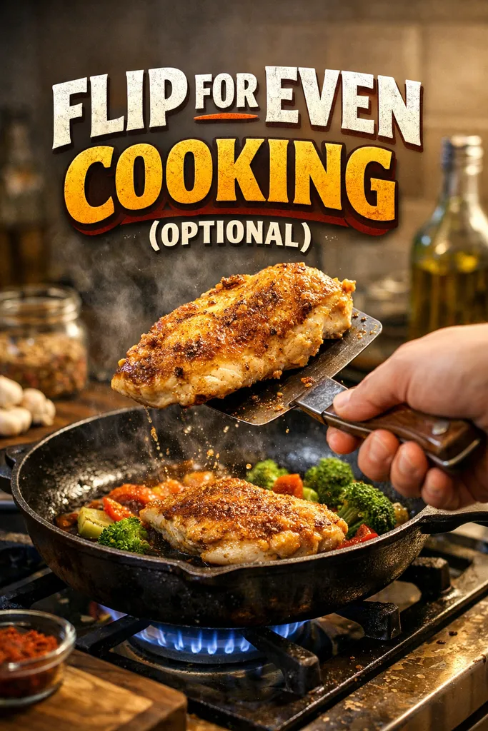 Flipping Chicken In Action