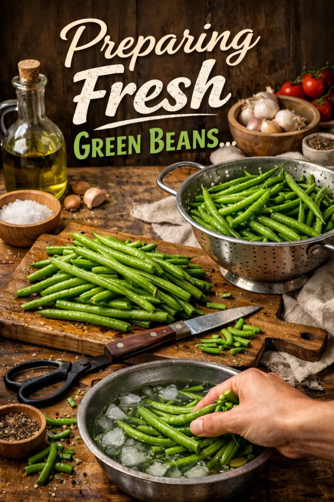 Fresh Green Beans In Preparation
How to Cook Fresh Green Beans