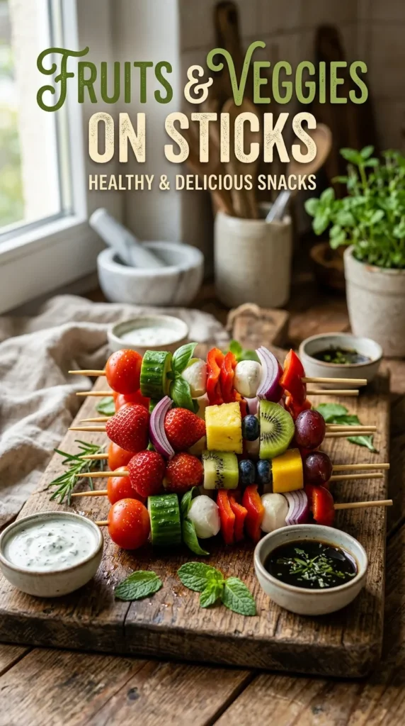 Fruits And Veggies On Sticks