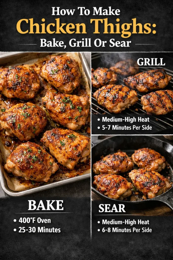 How To Make Chicken Thighs Bake Grill Or Sear