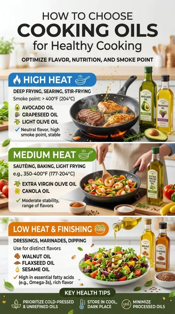 How To Choose Cooking Oils For Healthy Cooking