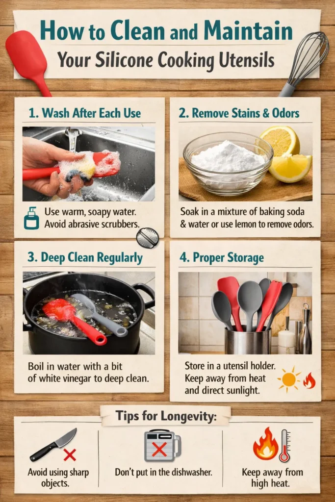 How To Clean And Maintain Your Silicone Cooking Utensils