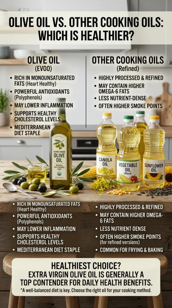 Olive Oil Vs  Other Cooking Oils Which Is Healthier