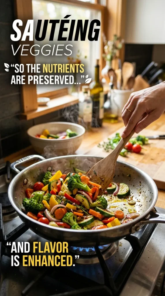 Sauteing Veggies So The Nutrients Are Preserved And Flavor Is Enhanced