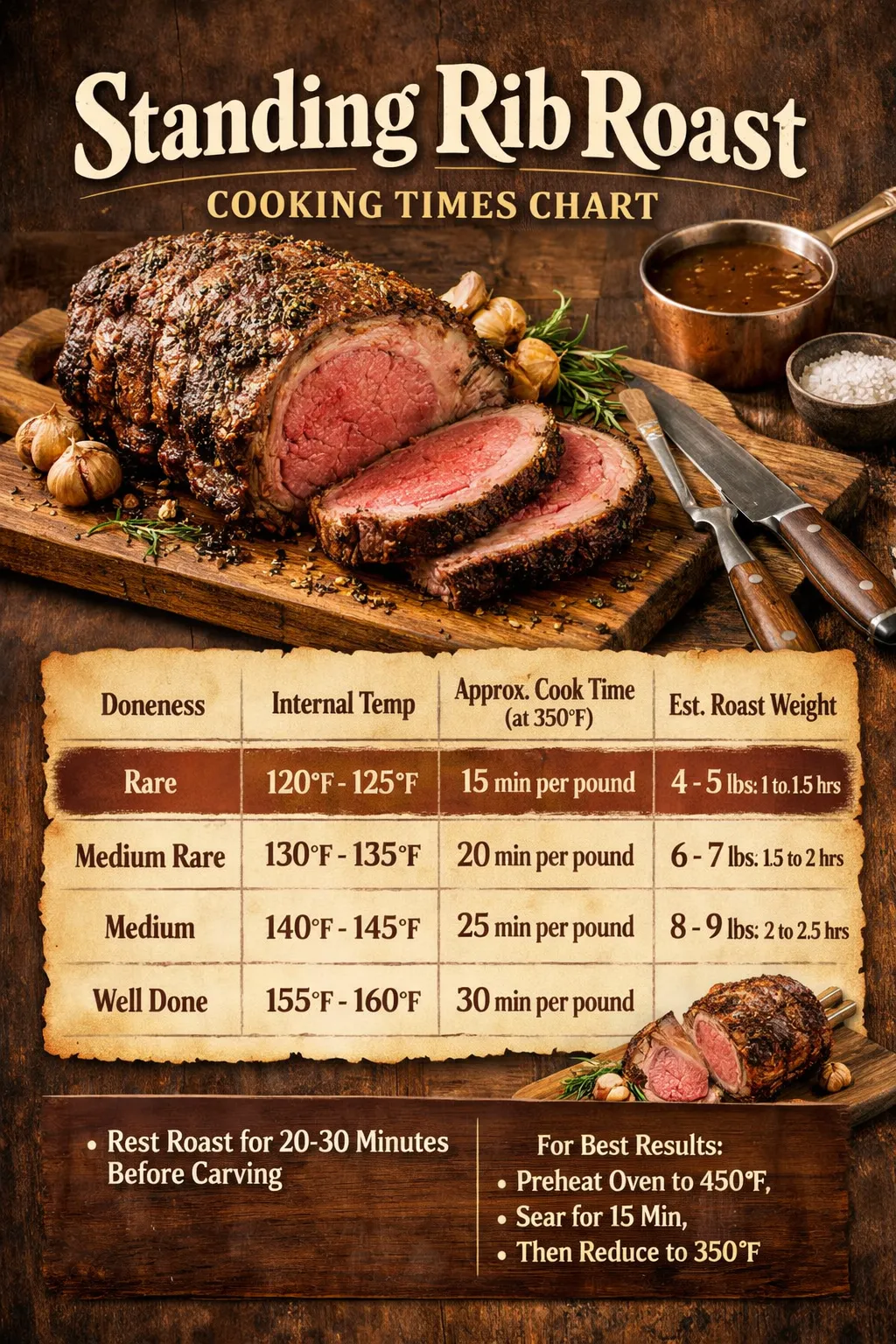 Standing Rib Roast Cooking Times Chart