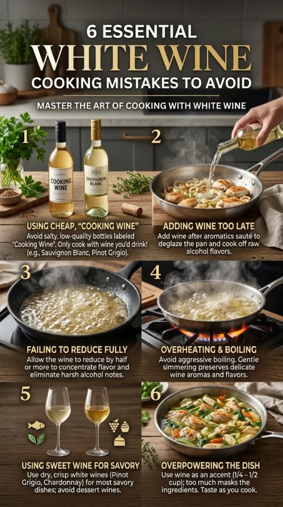 Top Cooking Mistakes To Avoid When Using White Wine