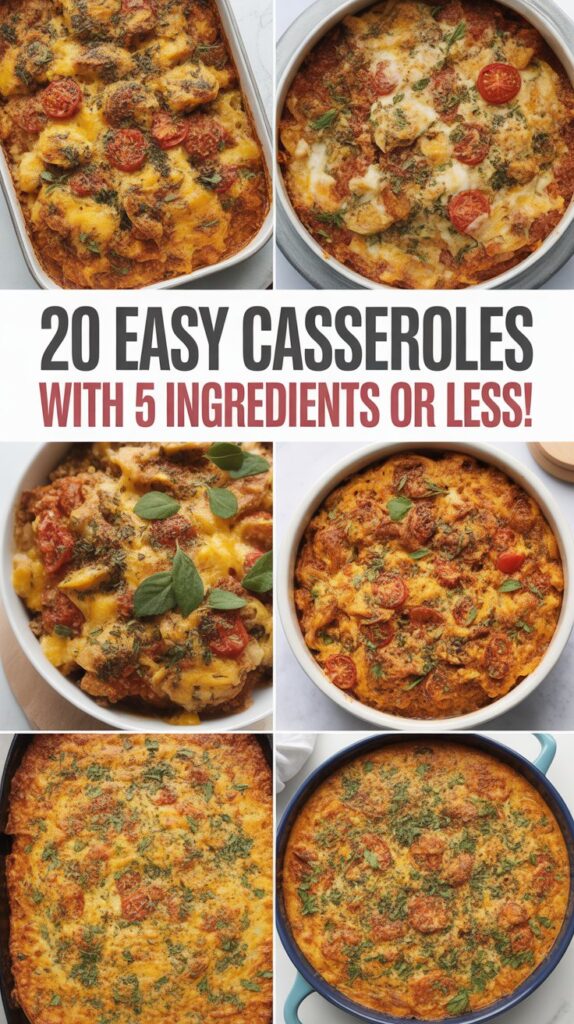 20 EASY Casseroles with 5 Ingredients or Less!