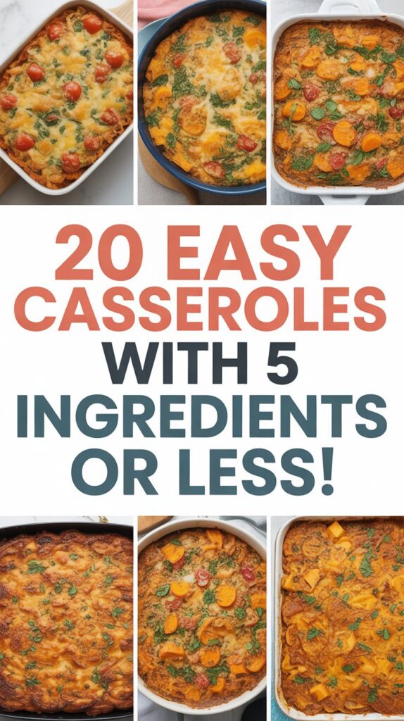 20 EASY Casseroles with 5 Ingredients or Less!