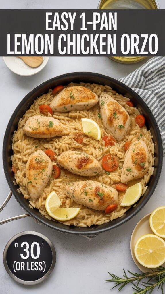 Easy 1-Pan Lemon Chicken Orzo