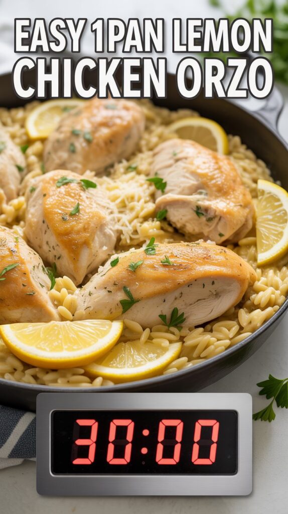 Easy 1-Pan Lemon Chicken Orzo