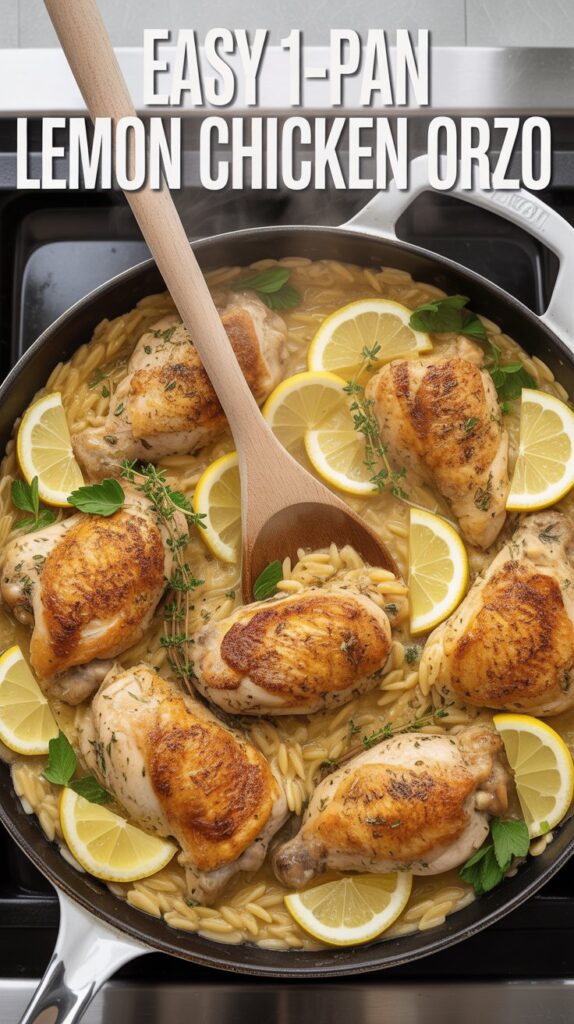 Easy 1-Pan Lemon Chicken Orzo