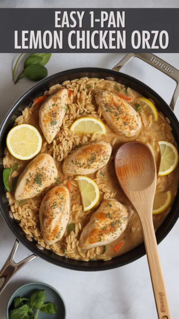 Easy 1-Pan Lemon Chicken Orzo