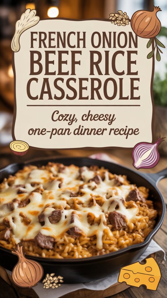 French Onion Beef Rice Casserole Cozy, Cheesy One-pan Dinner Recipe