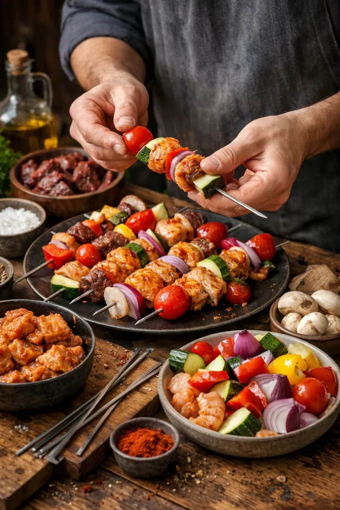 Assembling The Kebabs