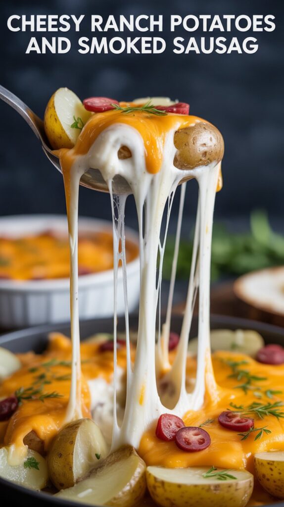 Cheesy Ranch Potatoes And Smoked Sausage