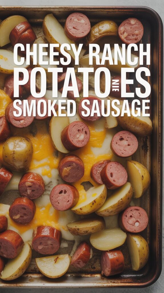 Cheesy Ranch Potatoes And Smoked Sausage