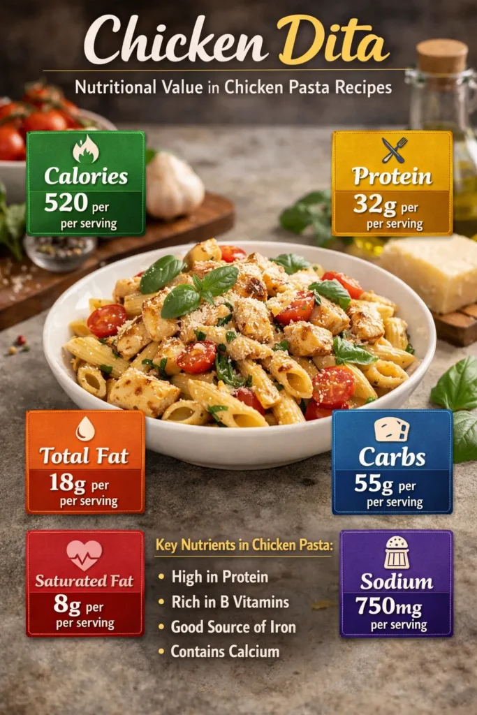 Chicken Dita Nutritional Value In Chicken Pasta Recipes Chicken Spaghetti Recipe