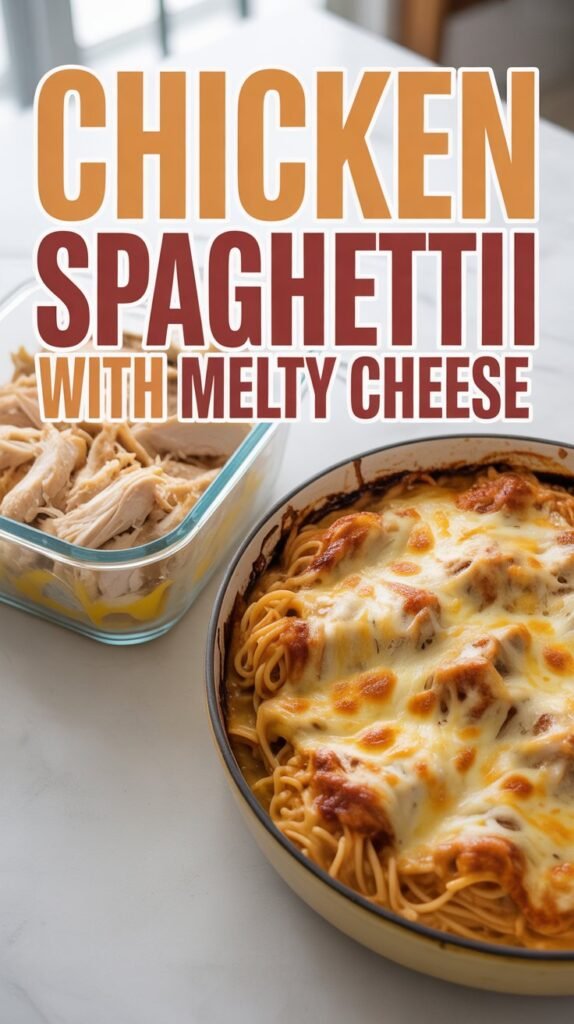 Chicken Spaghetti Recipe With Melty Cheese