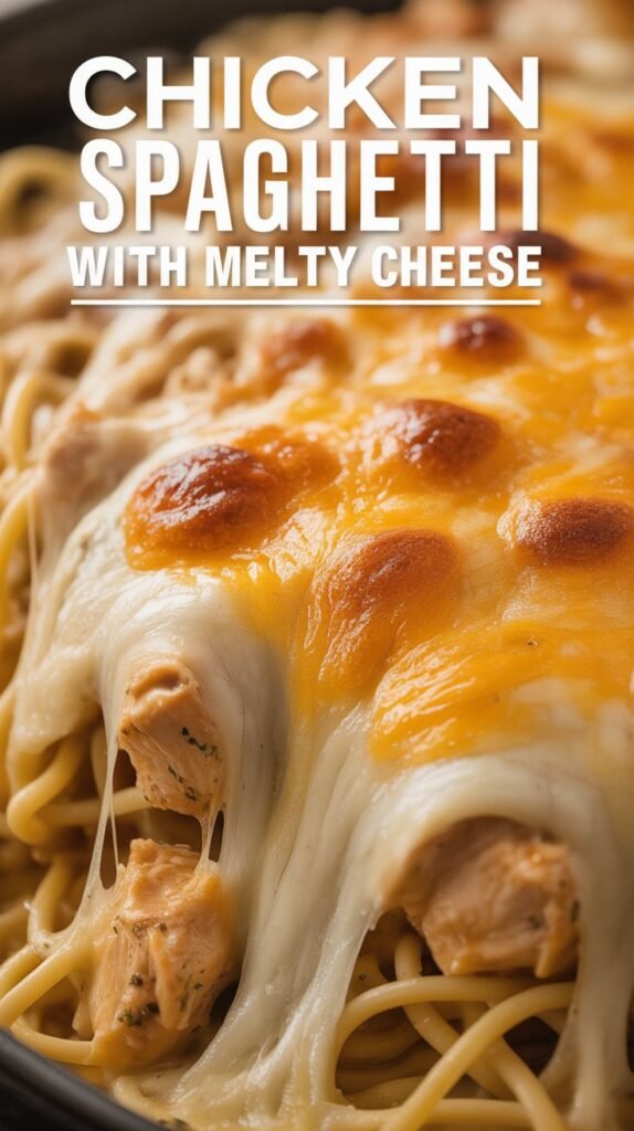 Chicken Spaghetti Recipe With Melty Cheese