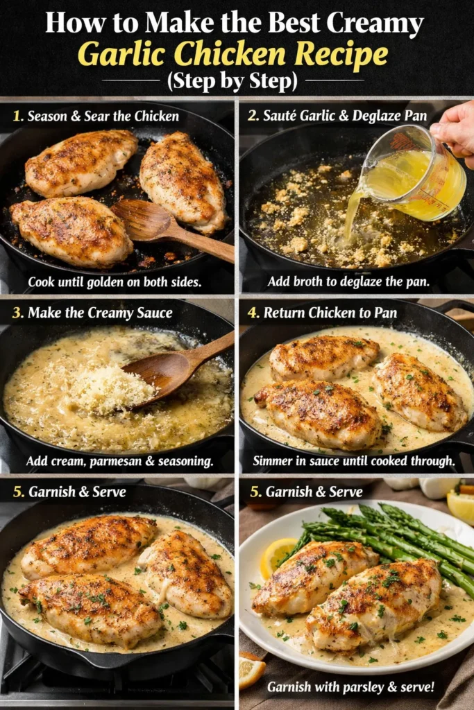 How To Make The Best Creamy Garlic Chicken Recipe Step By Step