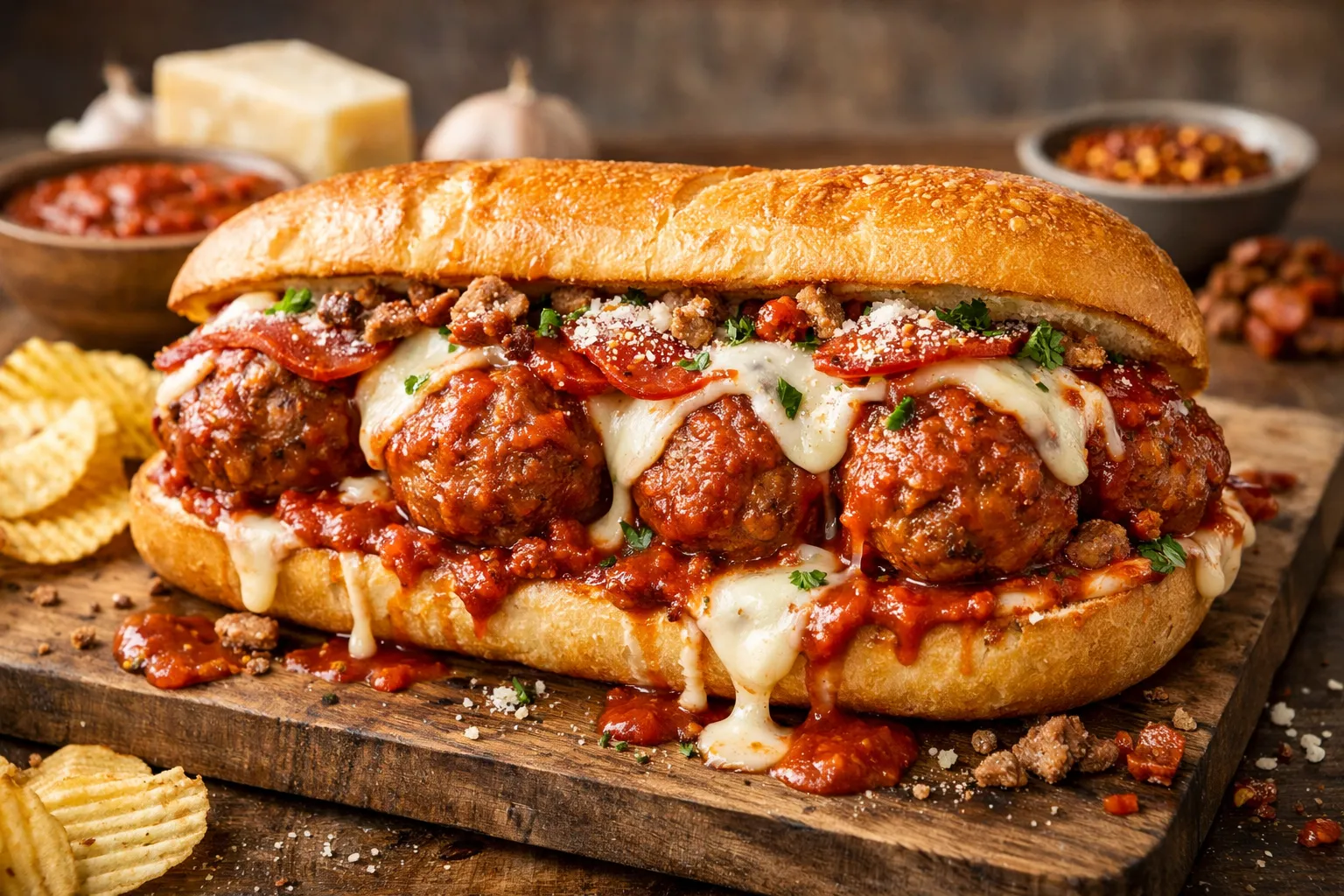Saucy Satisfaction Ultimate Meatball Sub Delight