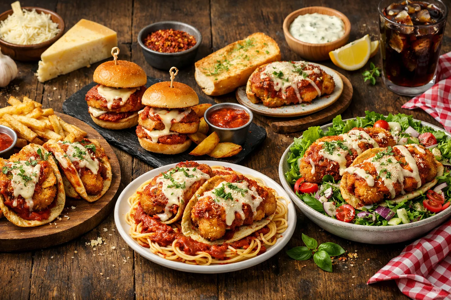 Chicken Parm Smashed Tacos