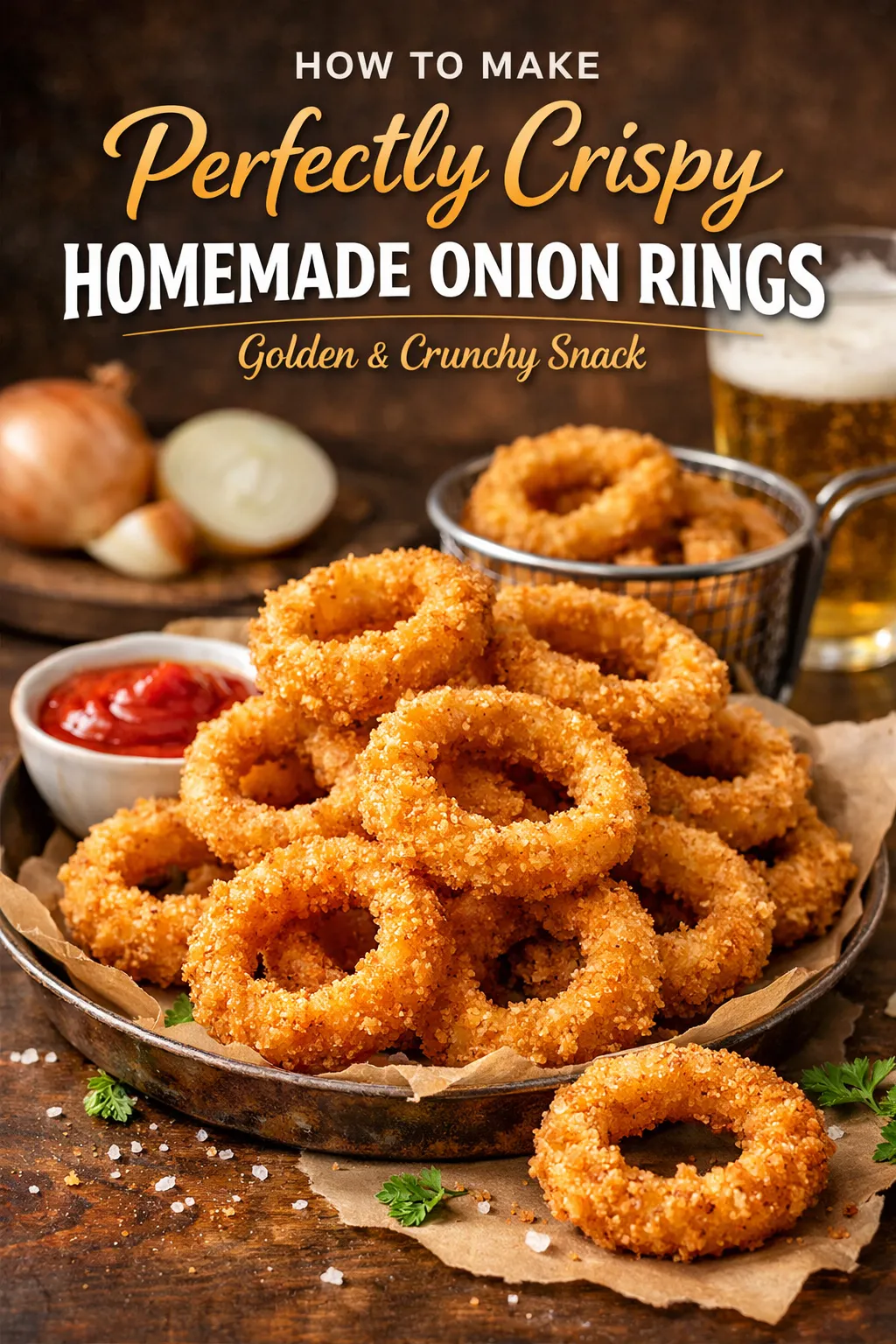 Crispy Homemade Onion Rings Golden Crunchy Snack