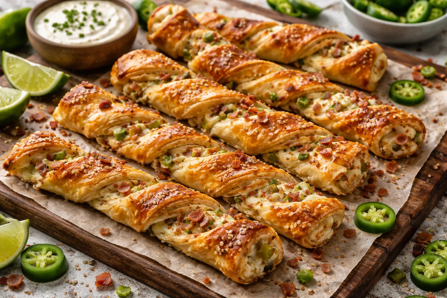 Jalapeno Popper Puff Pastry Twist