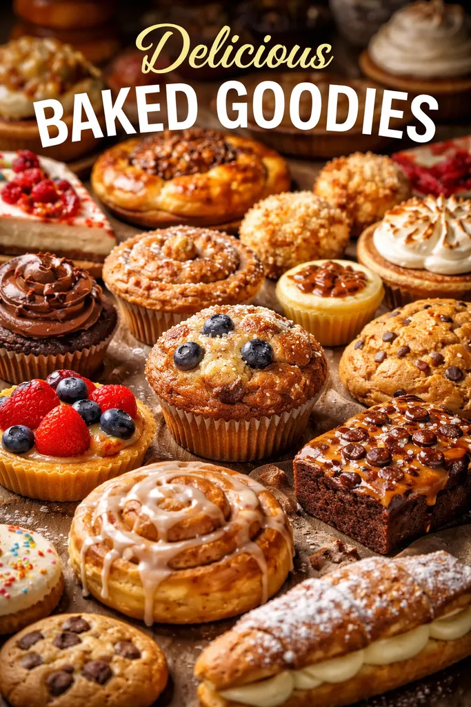 Range Of Different Baked Goodies And Single Serving