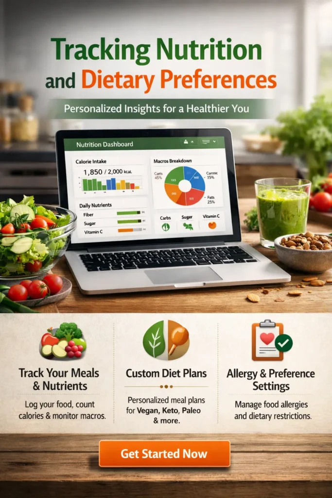 Tracking Nutrition And Dietary Preferences Meal Planning Notebook