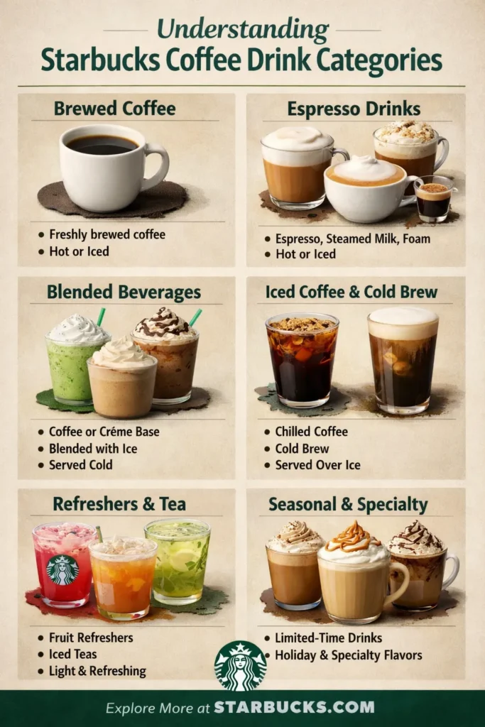 Understanding Starbucks Coffee Drink Categories Best Starbucks Coffee Drinks