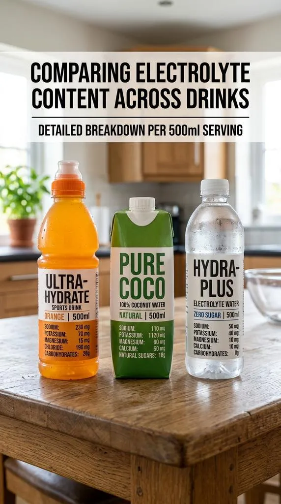 Comparing Electrolyte Content Across Drinks